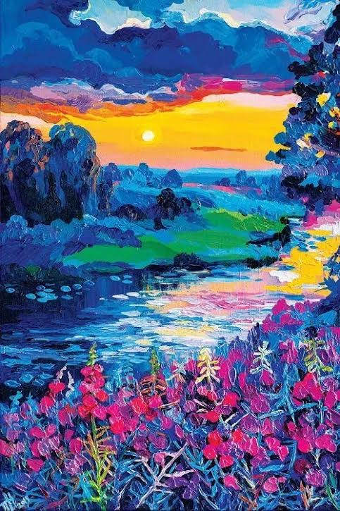 Paint & Relax_Lila pejzaž